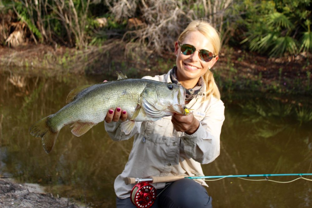 Florida Bass Fishing in a Small Neighborhood Pond 